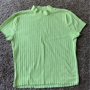 Lime-Green Semi-Turtleneck T-shirt